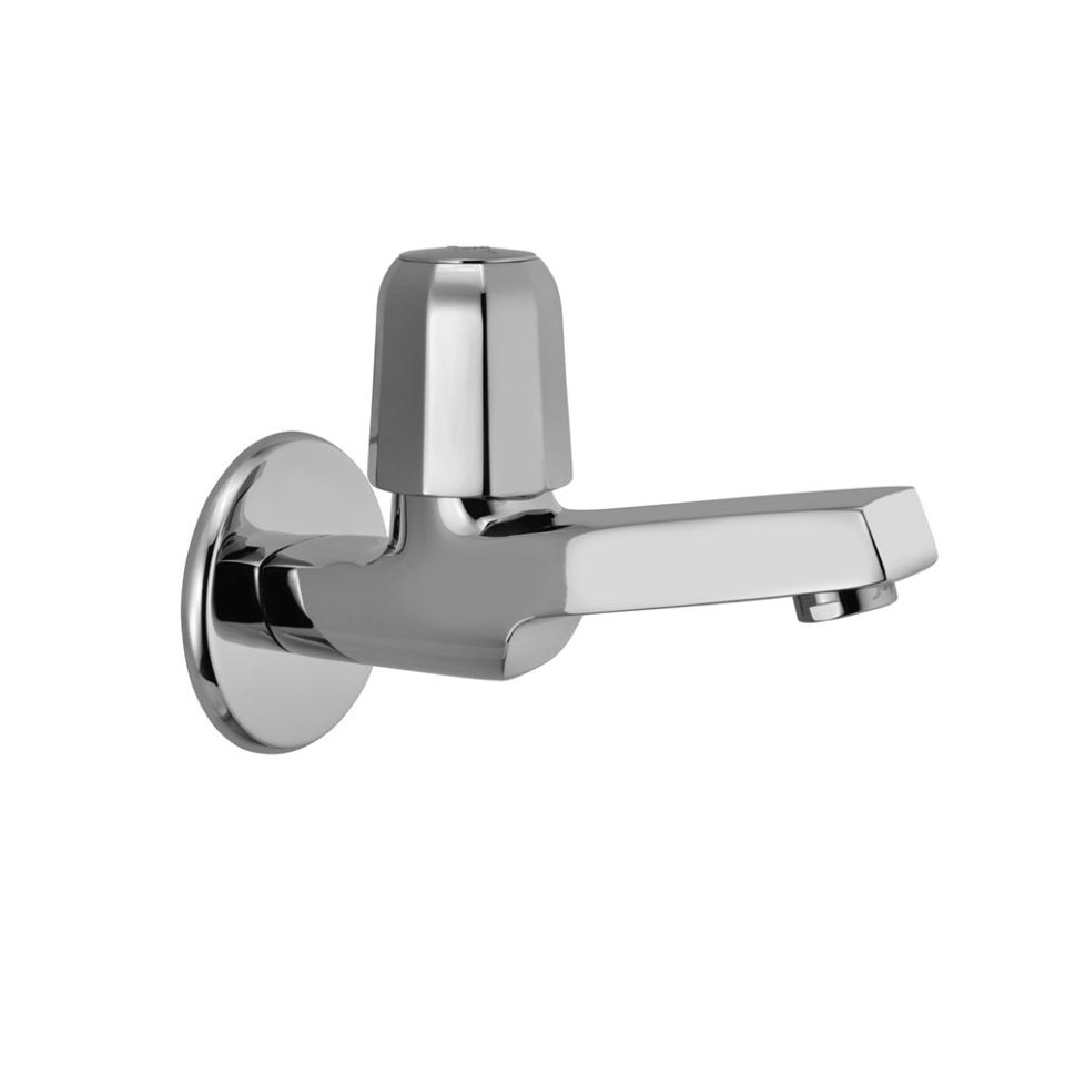 JAQUAR Continental Prime Series Wall Mounted WC Area BIB Cock/Valve (Chrome) | Top Lever, Brass Body, with Wall Flange | Bib Tap for Bathroom, Toilet, Home | COP-CHR-037PM | Refurbished