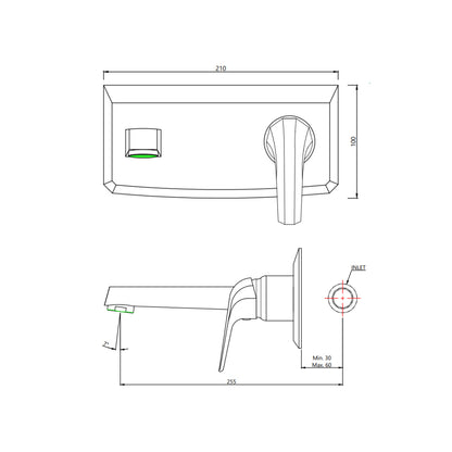 JAQUAR Continental Prime Series Wall Mounted HOT and Cold Basin Mixer (Chrome) | Right Hand Side Lever, Brass Body Water Tap/Faucet/Cock for Bathroom/Kitchen Wash Basin | Refurbished