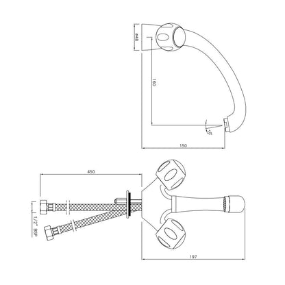 JAQUAR CLARION Series Vessel Sink Mount HOT and COLD BASIN MIXER (Chrome) | HALF TURN, Brass Body Water Tap/Faucet/Cock for Bathroom/Kitchen Wash Basin | CQT-CHR-23309B | Refurbished