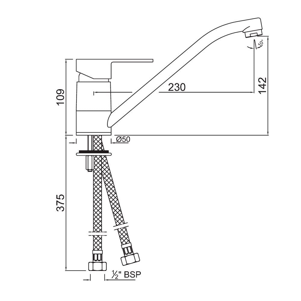 JAQUAR FUSION Series Vessel Sink Mount HOT and COLD BASIN MIXER (Chrome) | TOP LEVER, Brass Body Water Tap/Faucet/Cock for Bathroom/Kitchen Wash Basin | FUS-CHR-29173B | Refurbished