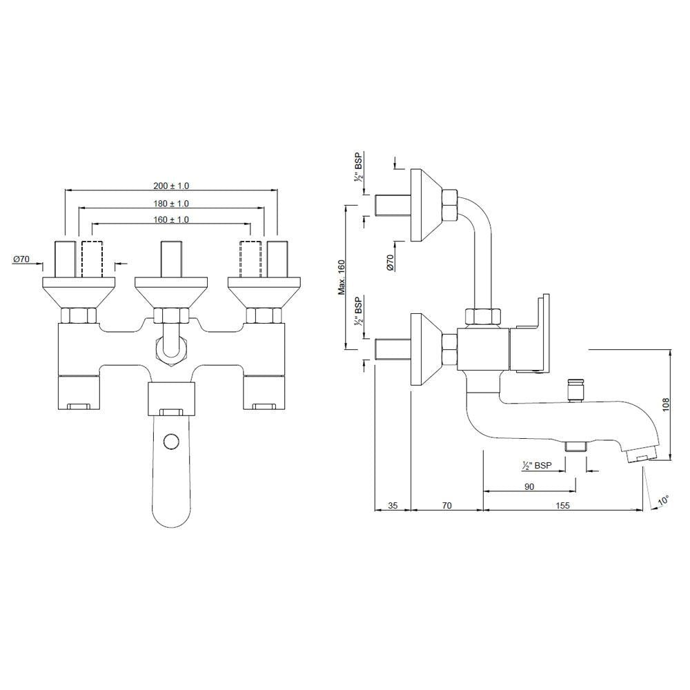 Jaquar FUS-CHR-29281 Wall Mixer 3 in 1 Fusion Shower Tap (Silver) | Refurbished