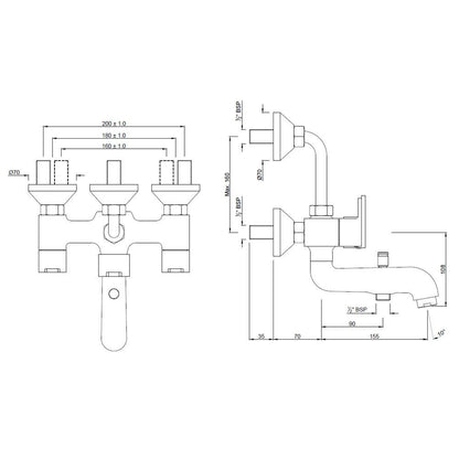 Jaquar FUS-CHR-29281 Wall Mixer 3 in 1 Fusion Shower Tap (Silver) | Refurbished