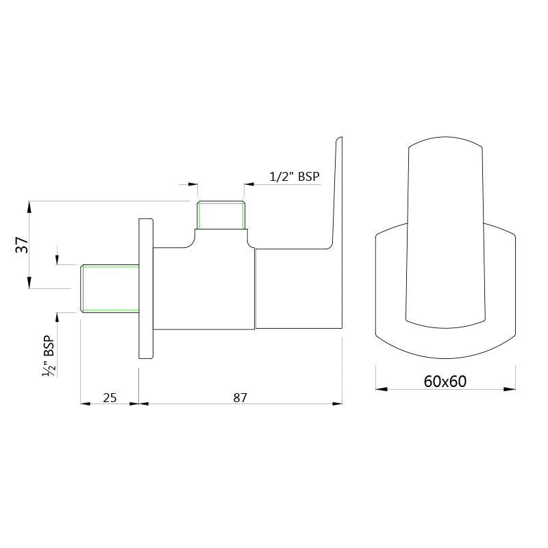 Jaquar KUP-CHR-35053PM KUBIX Brass Angle Cock (Chrome) | Refurbished