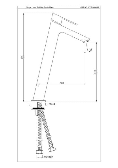 Jaquar Lyric Single Lever Tall Boy - Chrome | Refurbished