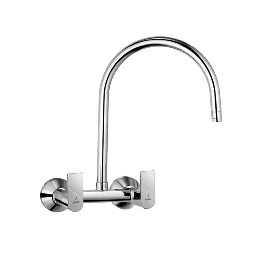 Jaquar LYRIC Series Wall Mounted Swinging Spout HOT and COLD SINK MIXER (Chrome) | TWIN SIDE LEVER, Brass Body Water Tap/Faucet/Cock for Bathroom/Kitchen Wash Basin | LYR-CHR-38309 | Refurbished