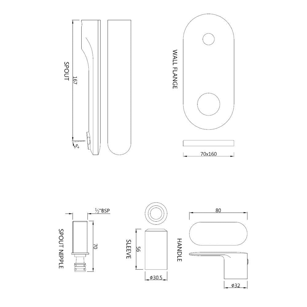 JAQUAR Opal Prime Series Wall Mounted Cold ONLY Basin TAP(Chrome) | Right Hand Side Lever, Brass Body | Faucet for Bathroom/Kitchen | OPP-CHR-15441KPM | Compatiable in-Wall Part is Sold Separately