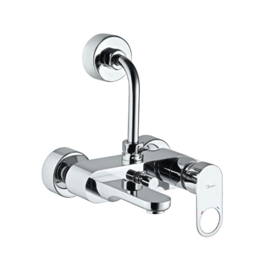 Jaquar Ornamix Prime Single Lever Wall Mixer with Provision For Overhead Shower with 115mm Long Bend Pipe On Upper Side, Connecting Legs & Wall Flanges | Refurbished