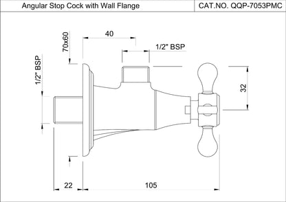 Jaquar Angular Stop Cock Cold Only - Chrome | Refurbished