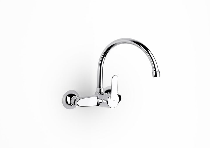 Roca Victoria Wall Mounted Kitchen Sink Mixer With Swivel Spout