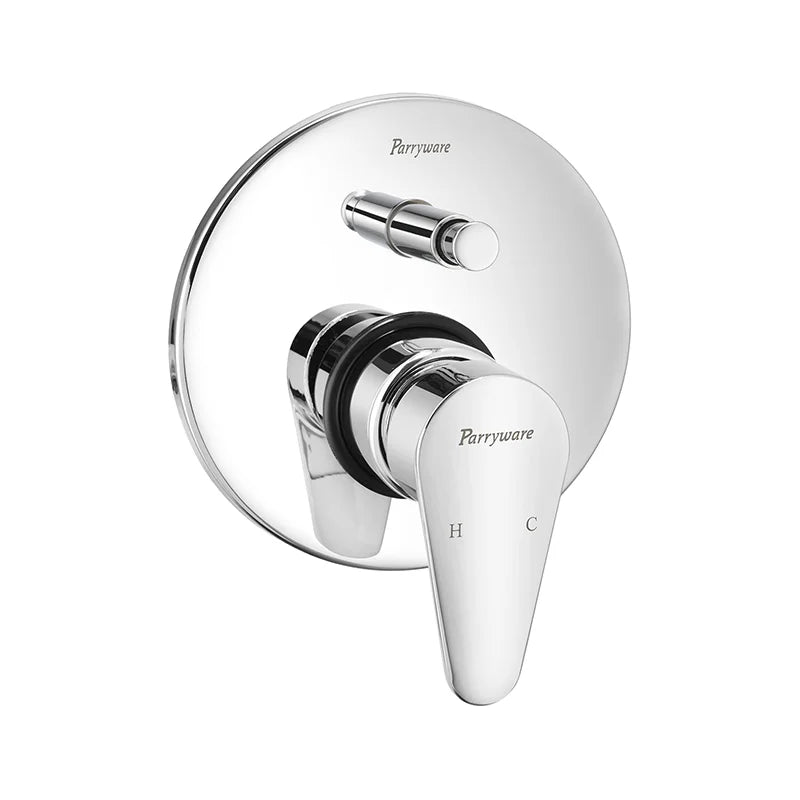 PARRYWARE UNO Series Hi Flow Concealed Fitting 2 WAY DIVERTER (Chrome), T5085A1 | Compulsory Accessory G4887A1 | Wall Mounted, Knob Selector With Button | Refurbished