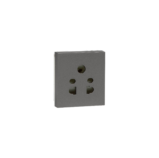 Havells 6A 5 Pin Shuttred Socket Coral Ebony