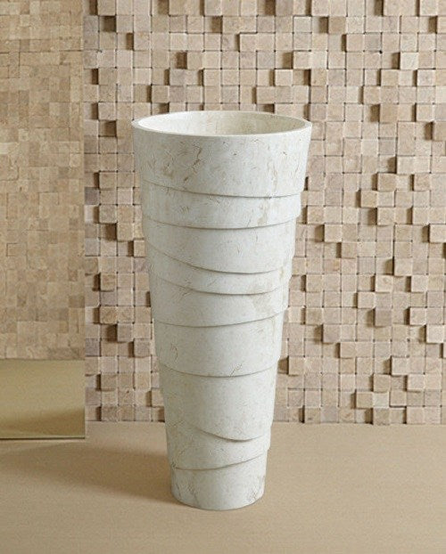 Aquant Pedestal Basin Caves -Cream